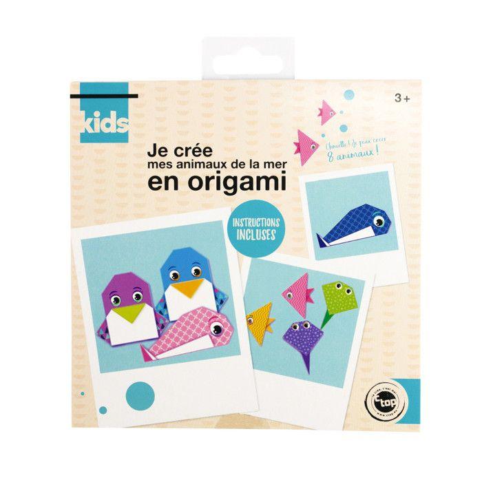 Carnet papier origami 15,2 cm Animaux de mer 16 feuilles
