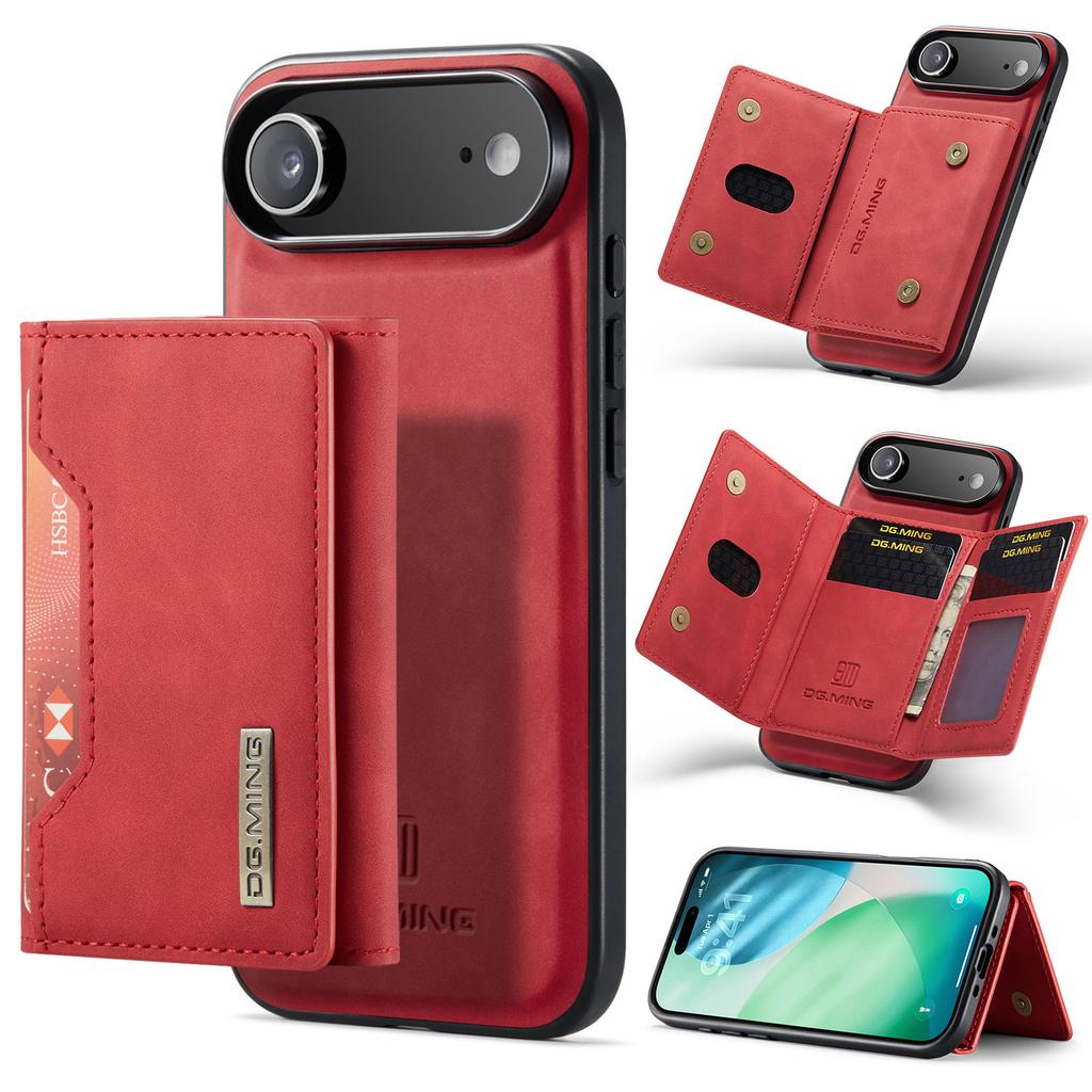 DG.MING M2 Series for iPhone 17 Air Case PU+PC+TPU Phone Cover Detachable Wallet