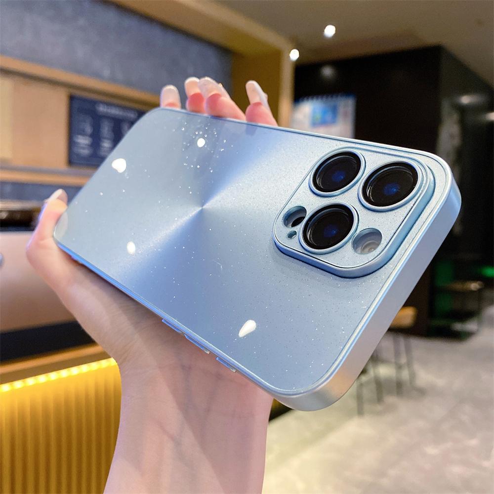 Luxury Laser Aurora Glossy Bling Glitter Phone Case For iPhone 17 16 15 14 13 12 11 Pro Max 16 Plus Lens Camera Protection Cover