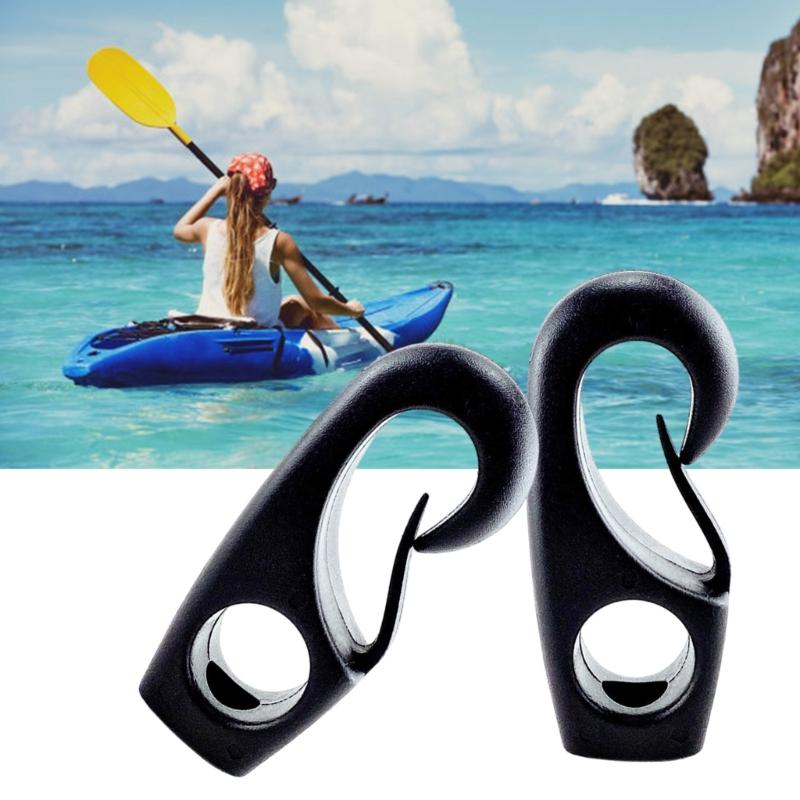 10 Pezzi Gancio Bungee in Plastica Nera Tenditore per Corda Gancio Strumento Fisso Gancio di Fissaggio Bungee per Kayak Canoe Barche Accessori