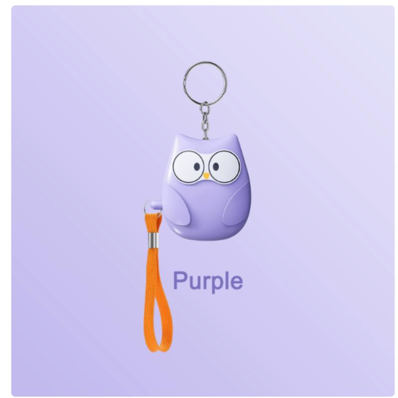 Cute Owl Alarm Outdoor Portable Personal Self Defense Alarm Wolf Protector Women'S Bag Pendant