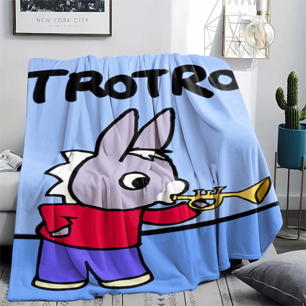 1PC Trotro Print Flannel Blanket, High Quality Comfortable for All Seasons, Home Decor, Warmth and Comfort, Perfect for Christmas Gifts229