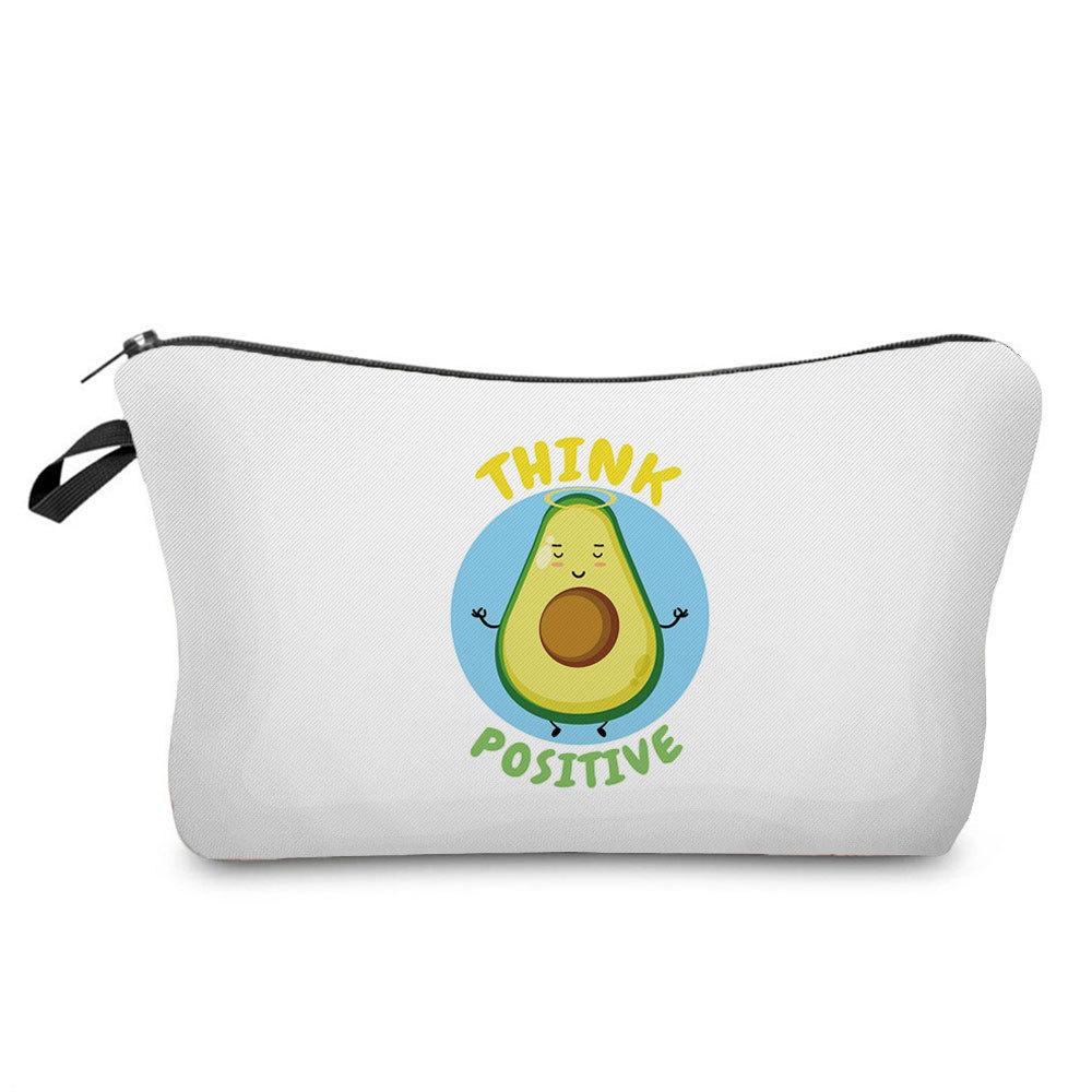 Women Avocado Print Cosmetic Bag Toiletries Organize Travel Storage Case 6700