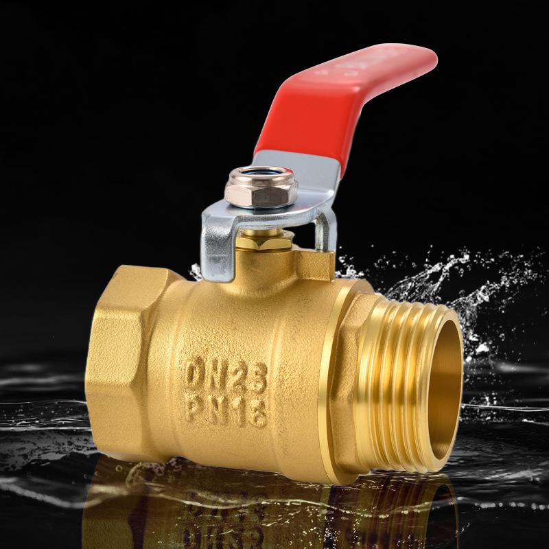 Copper 4-Point Male & Female Thread Ball Valve Switch - High-Pressure Brass Tap Valve