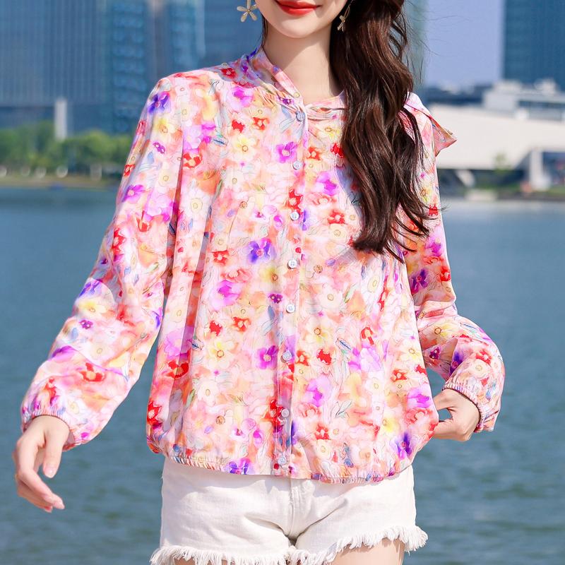 Dámské letní svrchní ochrana proti slunci oblečení s kapucí nadměrná velikost ležérní tenký dlouhý rukáv dámská letní bunda větrovka