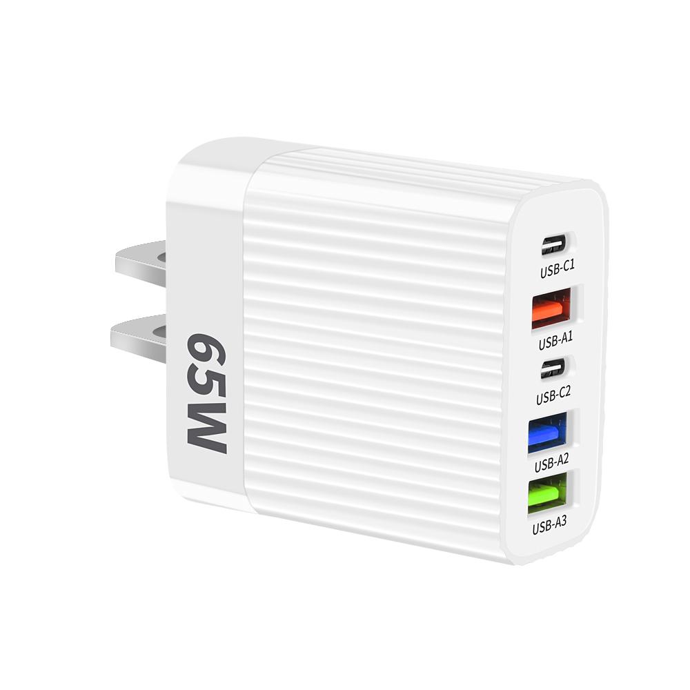 65W Multi-port USB Type C Fast Charging Charger PD Quick Charge Phone Charger Wall Adapter For iPhone 17 Samsung Xiaomi Huawei