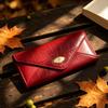 Damen Long Wallet mit Krokodilmuster, Umschlag-Clutch-Tasche mit großer Kapazität, Mehrere Kartenfächer, Reißverschluss-Münzfach, Elegante Abend-Handtasche