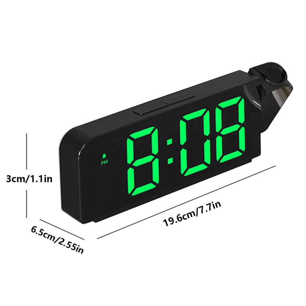 Projection Alarm Clock LED Digital Alarm Clock Large Number Display Desk Alarm Clock Temperature/Date Display for Heavy Sleepers