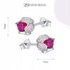 S925 Earrings Flowers Tulips Colorful Zircons