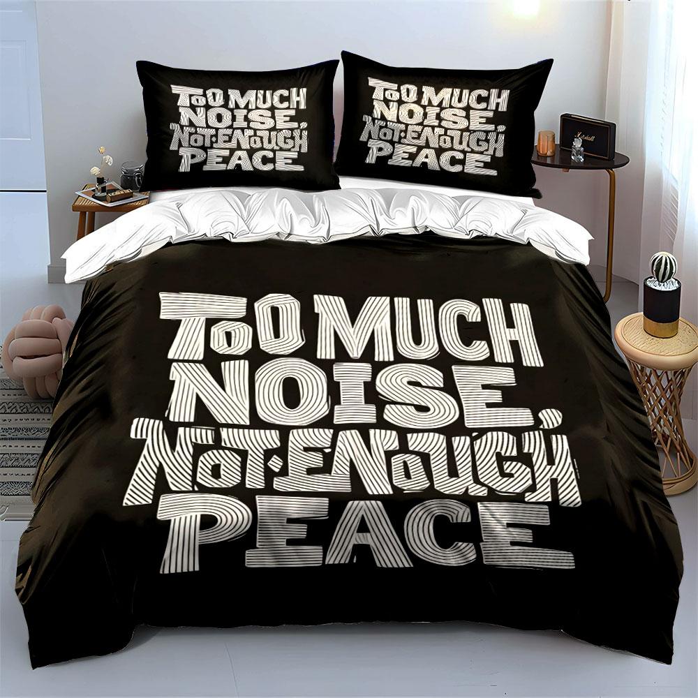 Bold "Too Much Noise". Bedding sets Duvet cover sets Duvet covers Pillowcases(1 * Duvet Cover 2 * Pillowcases, without duvet insert)