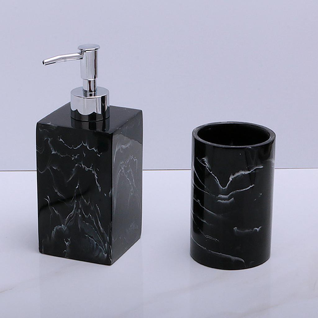Soap Dispenser Bottle European Marble Pattern Liquid Pump Bottles Leakproof Travel Size