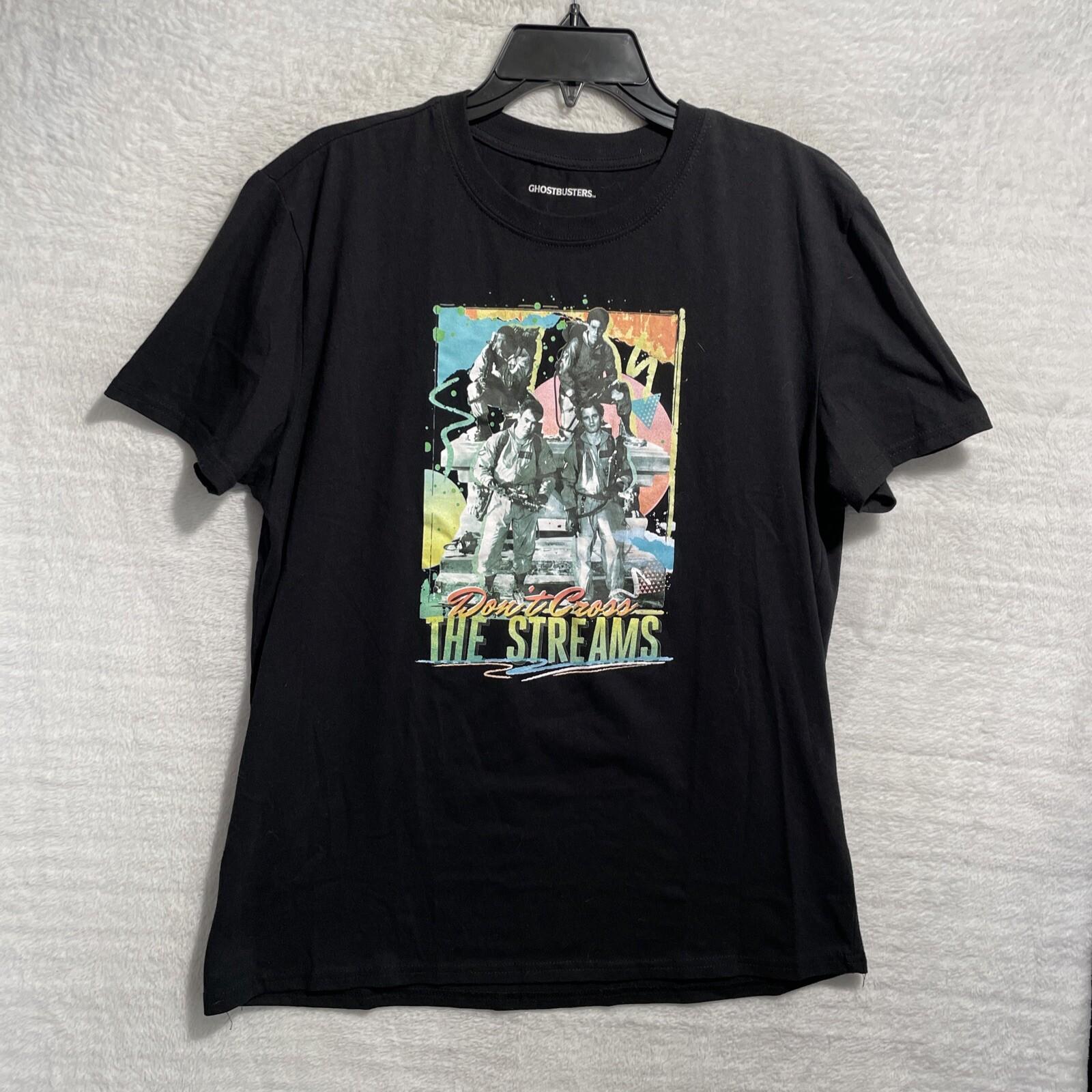 Ghost Busters Shirt Mens Large Slim Fit Black Graphic Crew Neck Pullover Cotton S разноцветный