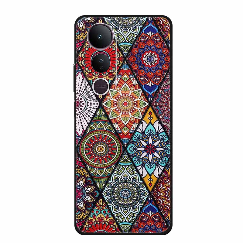 3D Emboss Case For Vivo V50 Lite 4G Phone Case V 50 lite Coque Flowers Silicone Soft Back Cover Funda For Vivo V50 Lite 5G Case