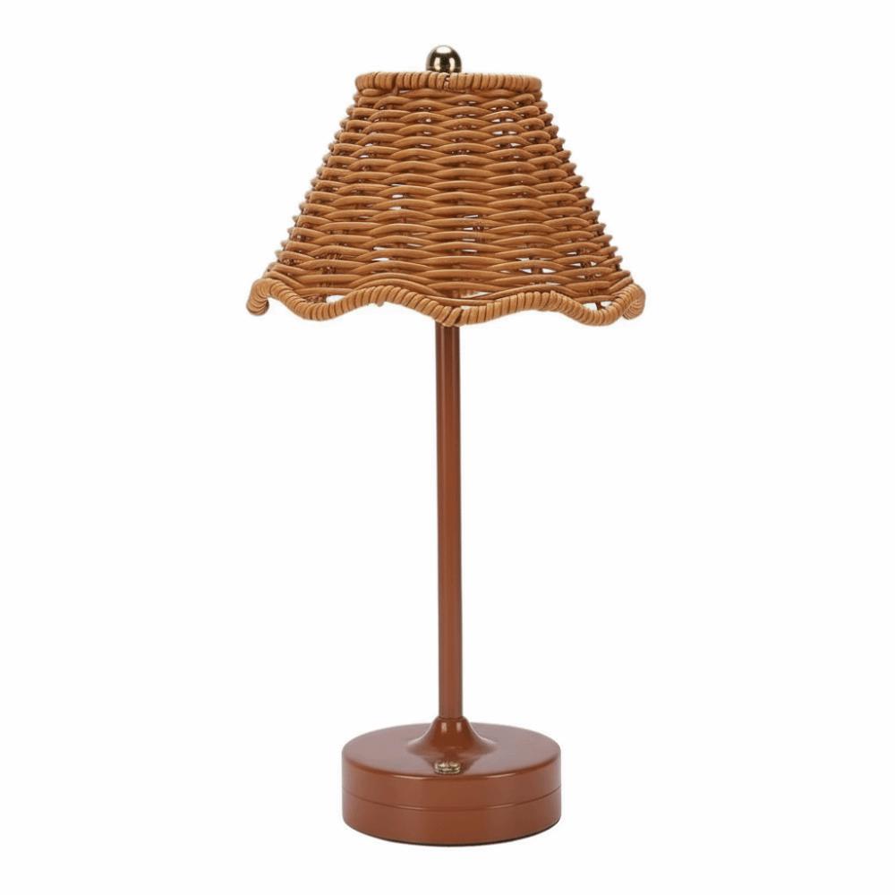 

Touch Sensor LED Rattan Desk Lamp Adjustable Brightness Energy Saving Boho Rattan Table Lamp Wireless Design Eye Care