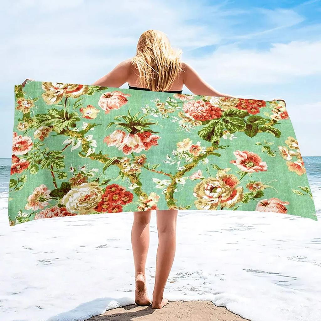 Boho Blume Mikrofaser Sandfreies Strandtuch Dünn Schnelltrocknend Super Saugfähig Übergröße Groß Leichtgewichtige Handtücher Ultra Saugfähig