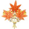 4 Pcs Maple Leaves Napkin Ring, Fall Metal Napkin Ring Holder Maple Leaves Serviette Buckle Holder Autumn Leaf Napkin Buckle for Harvest Season