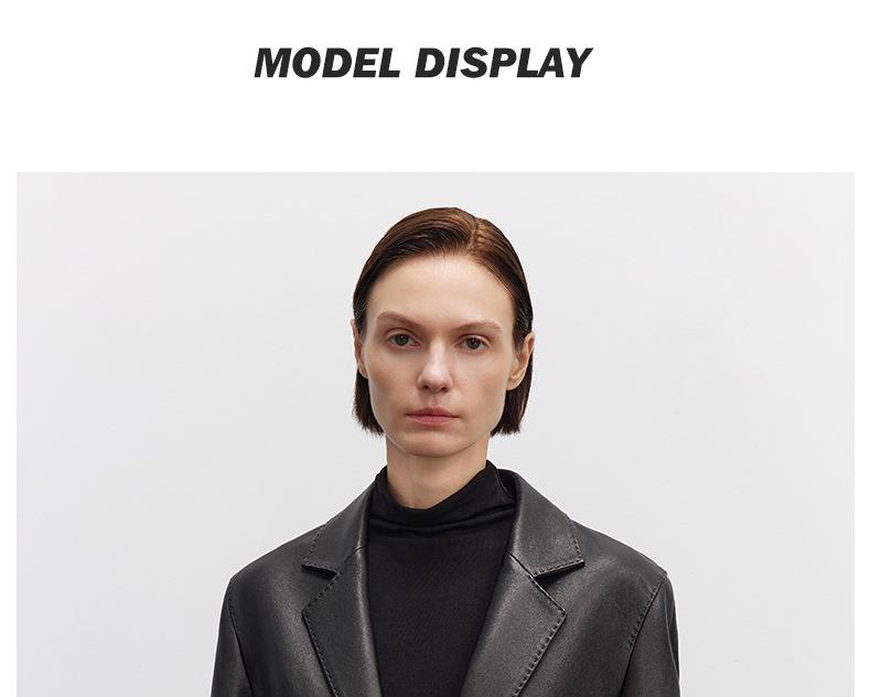 2025 Spring Women's Vintage Mid-Length Genuine Sheepskin Leather Jacket