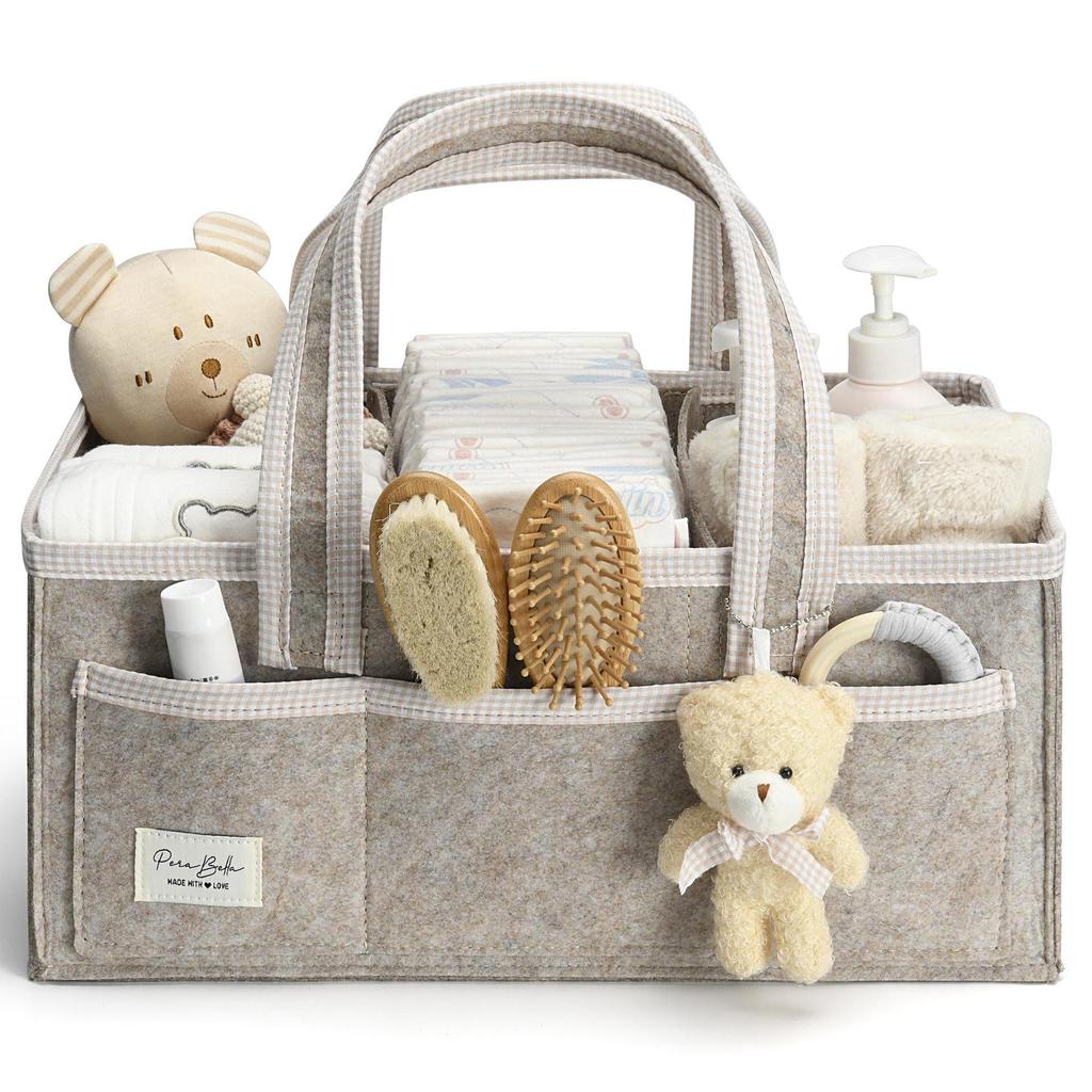 Large Capacity Foldable Felt Diaper Bag – Portable & Handheld Mommy Bag for Car or Storage