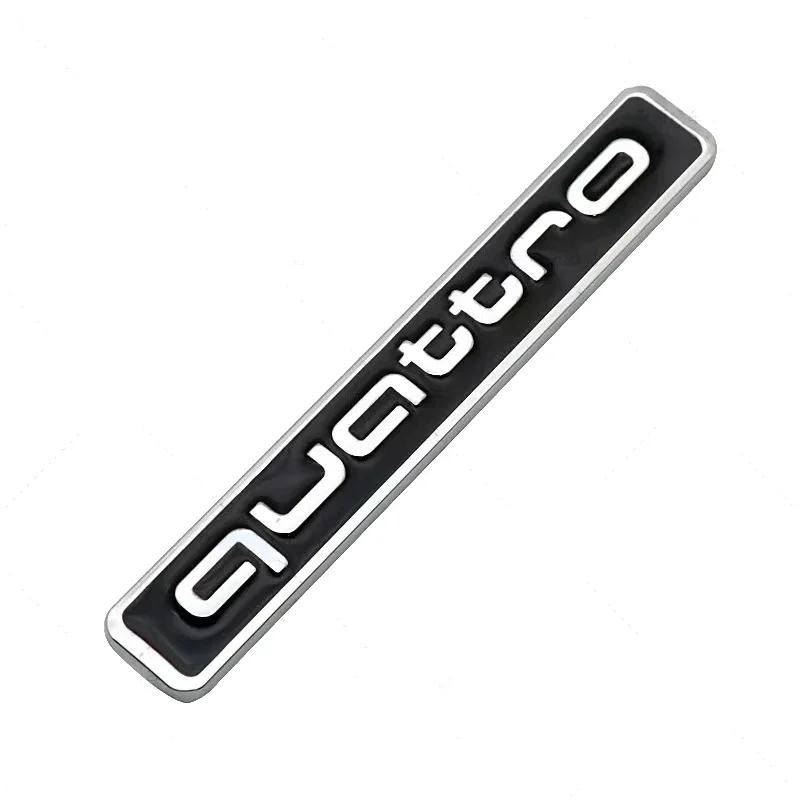For Audi RS3 1Pcs Large Quattro Metal Sticker For Audi A3 A4 A5 A6 Q3 Q5 Q7 Four-Wheel Drive, Modified Rear Label Sticker Car