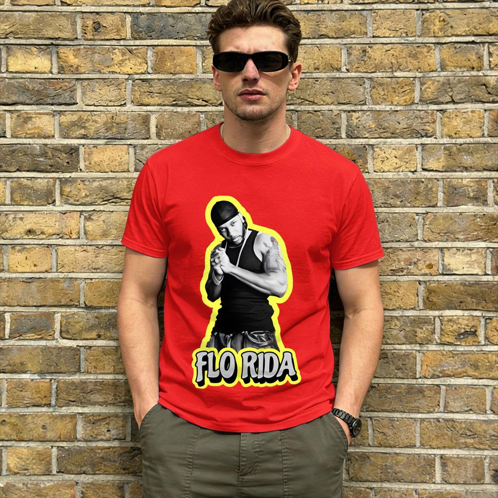 Rapper Flo Rida Tshirt Unisex Novelty 100 Cotton Tees Round Collar Short Sleeve T Shirts Adult Clothes