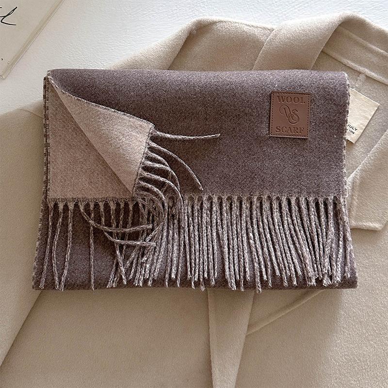 Winter Wool Scarf For Women Long Warm Cashmere Shawl Wrap Solid Lady Scarves Hijab Female Pashmina Bandana Head Scarves Stole