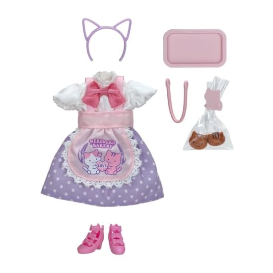 TAKARA TOMY Licca-chan Dress LW-13 Neko Neko Bakery Dress Set, Dress-up, Pretend Play, Toy, Ages 3 a