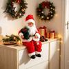 Christmas Sitting Santa Decorations Plush Claus Figurine 11.81 Inch Fabric Party Supplies for Kids Doll Holiday Home Decoration And Festive