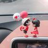 Cute Kiss Couple Car Interior Decoration Action Figures Auto Rearview Mirror Dashboard Ornaments Gift Home Desktop Decor