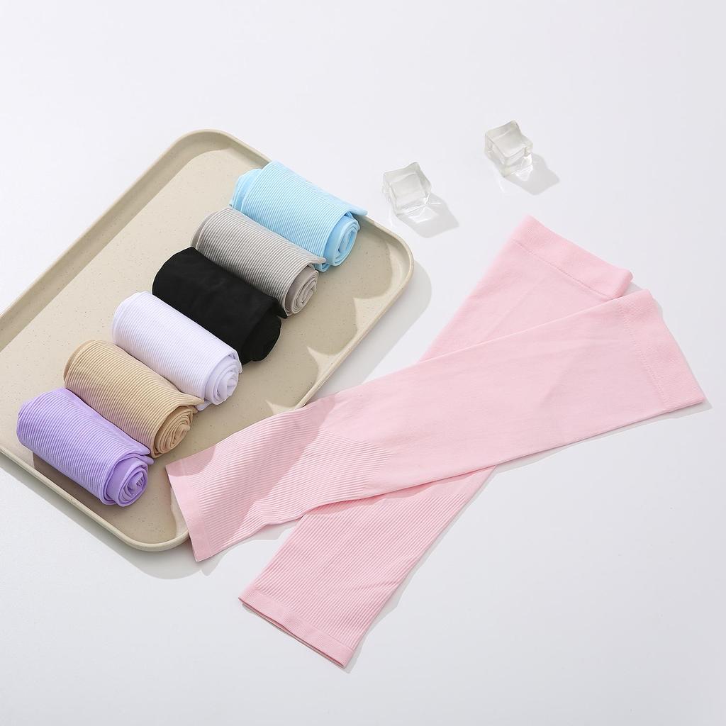 Mosquito Repellent Sun Protection Ice Silk Sleeves - Solid Color Summer Outdoor Wear