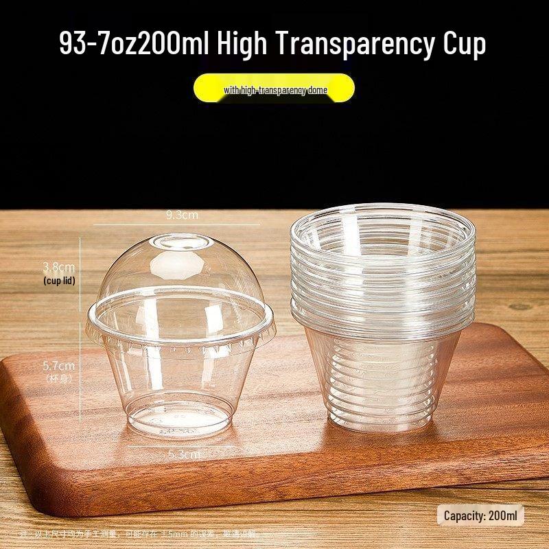 Transparent Mini Milk Tea Disposable Cup with Lid - Small Size for Cold Drinks