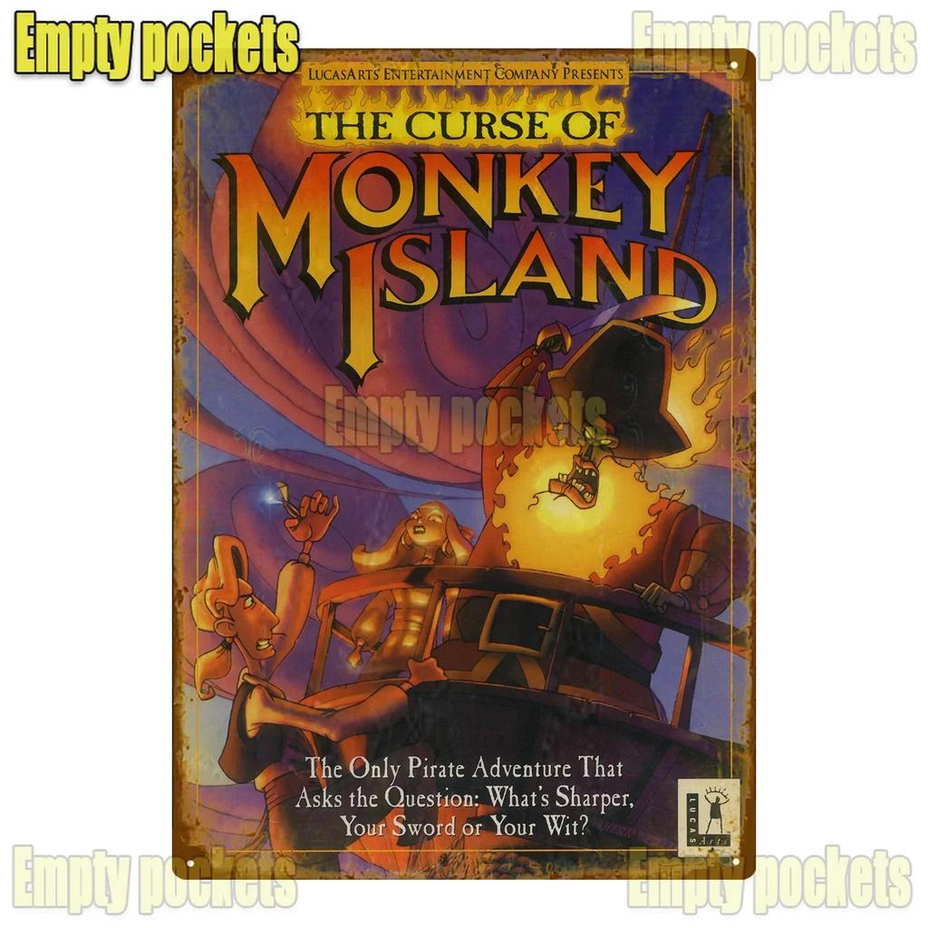 Klasická hra The Secret Of Monkey Island Kovové cedule Dekorace do garáže Domácí kino Design kuchyně Plechový znak Plakáty dárek pro děti