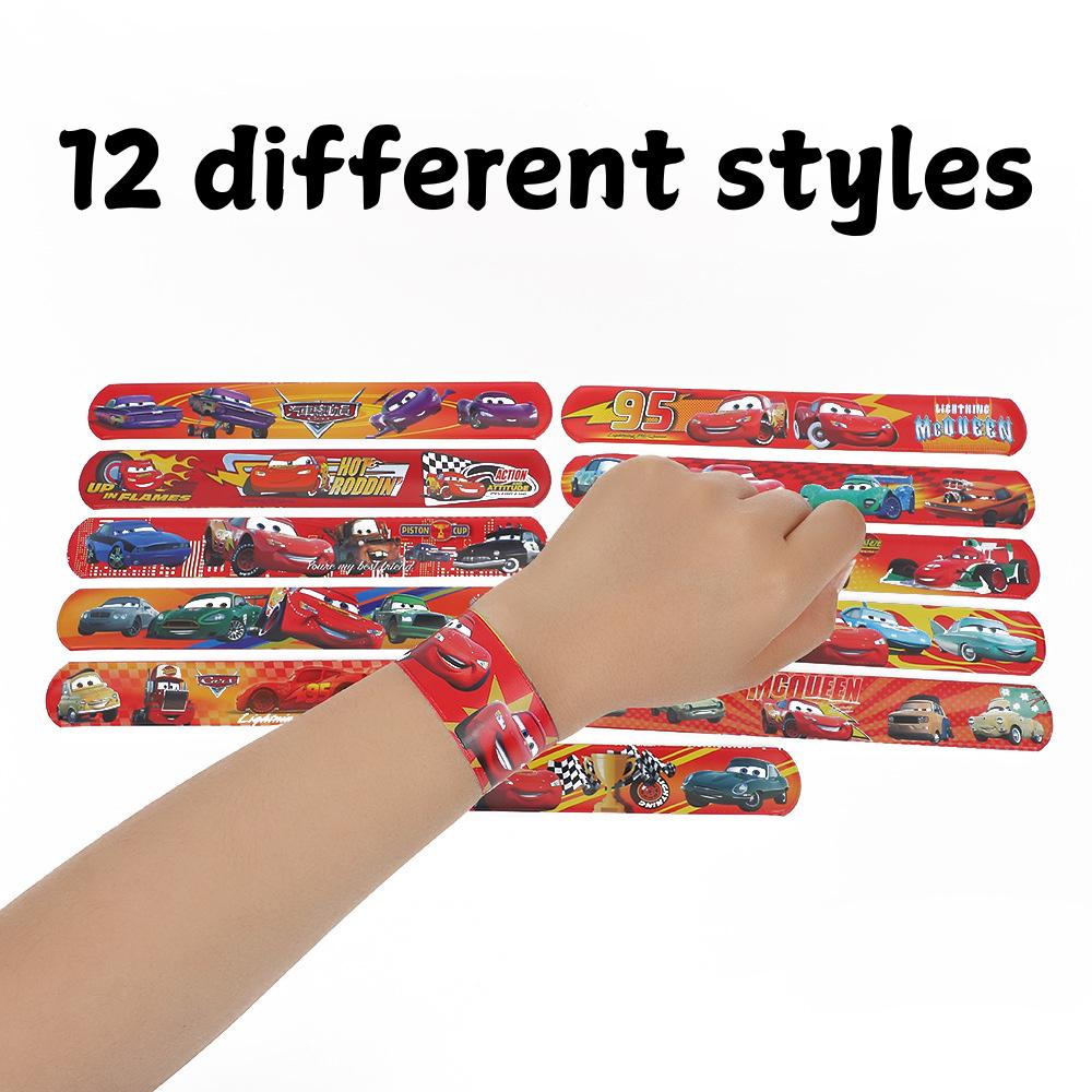 12/24/36Pcs  Cars Slap Bracelets For Kids, Lightning Mcqueen Slap Bands, Animation Bracelets Birthday Party Supplies Boy Plaything
