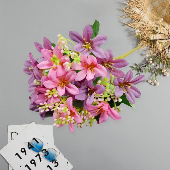 Artificial Flower 18 Forks Realistic Vivid Floral Arrangement Table Scene Artificial Flower