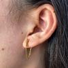 Fenny 18K PVD Plated  High Quality Trendy Elegant Chain Tassel Drop Stainless Steel Hoop Earring for Women