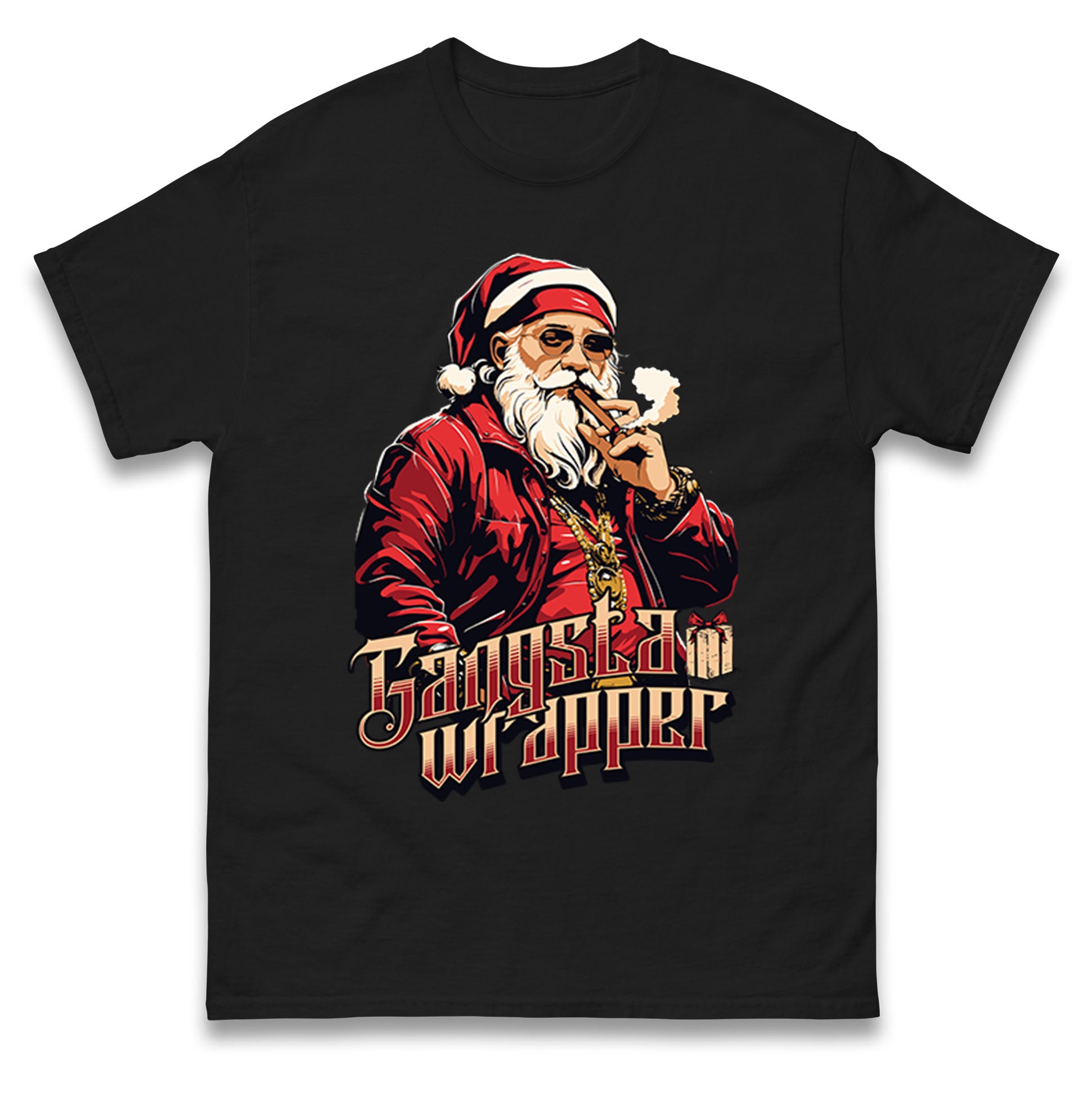 Santa Claus Gangsta Wrapper T Shirt Tshirt Mens Womens Unisex Tops Tees S