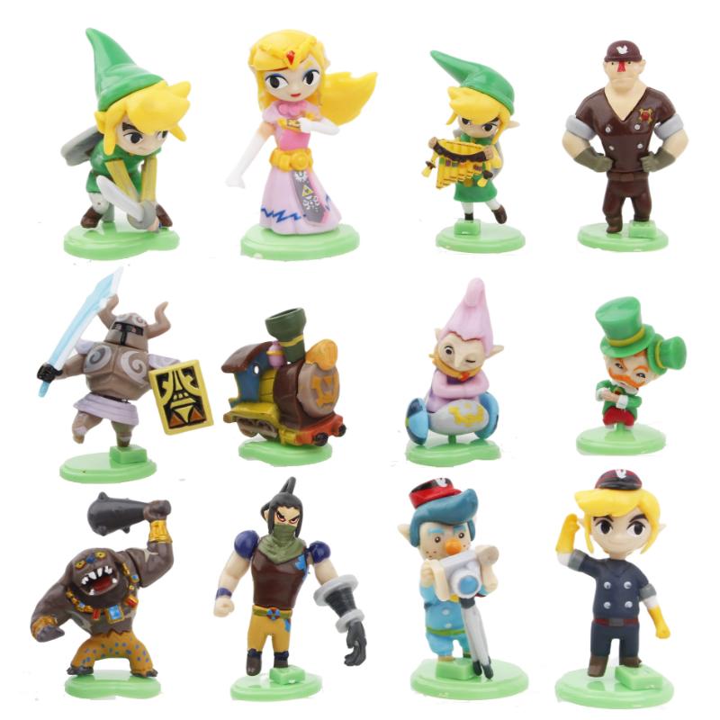 12pcs/set Game The Legend of Zeldaes Link Cute Cartoon Cake Car Desk Decoration PVC Model Doll Anime Action Figure Toy Kids Gift