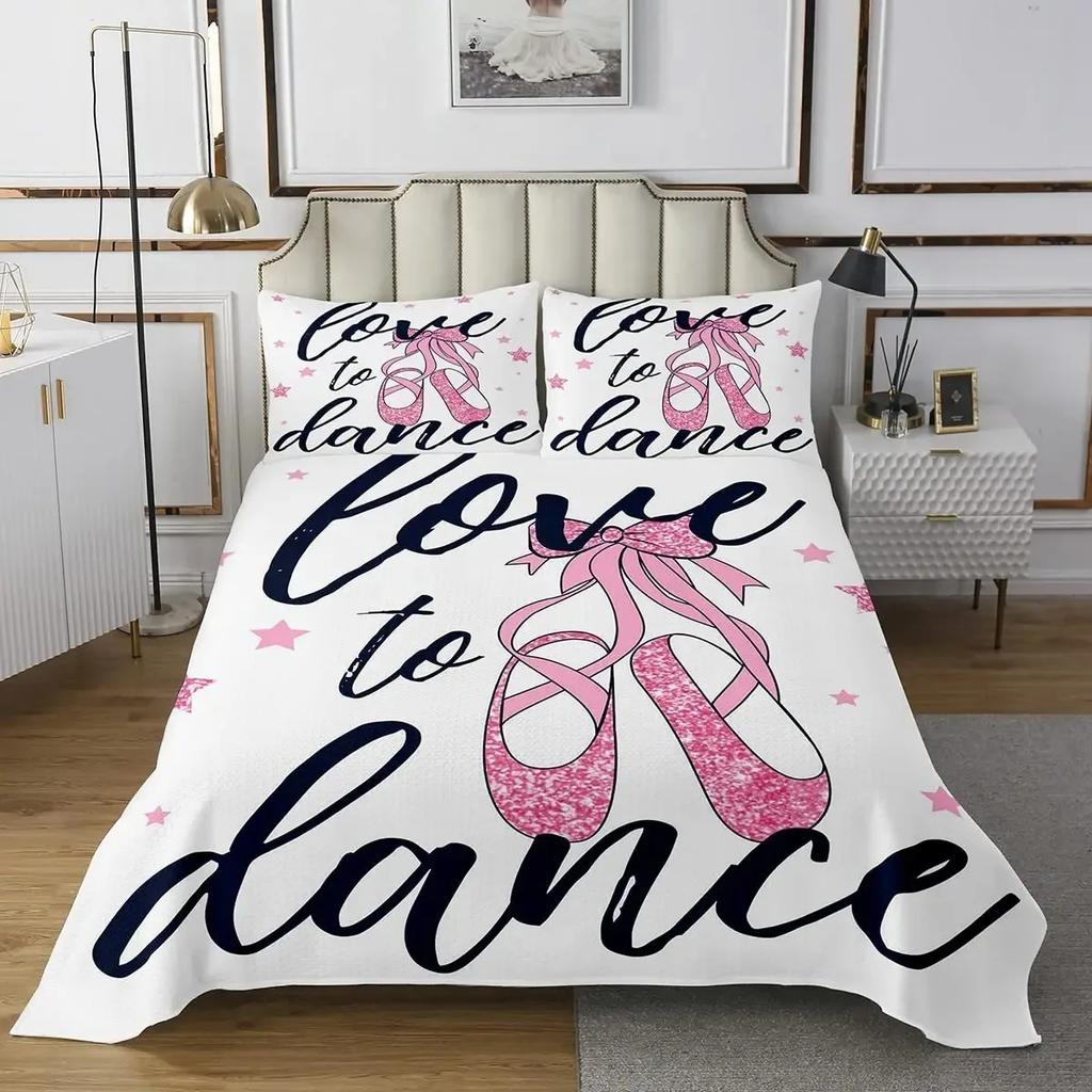 Ballett Bettwäsche Set Schwanensee Tanz Bettdeckenbezug für Kinder Kind Jungen Mädchen,Ballerinen Nahaufnahme Bettbezug Tanz Steppdeckenbezug