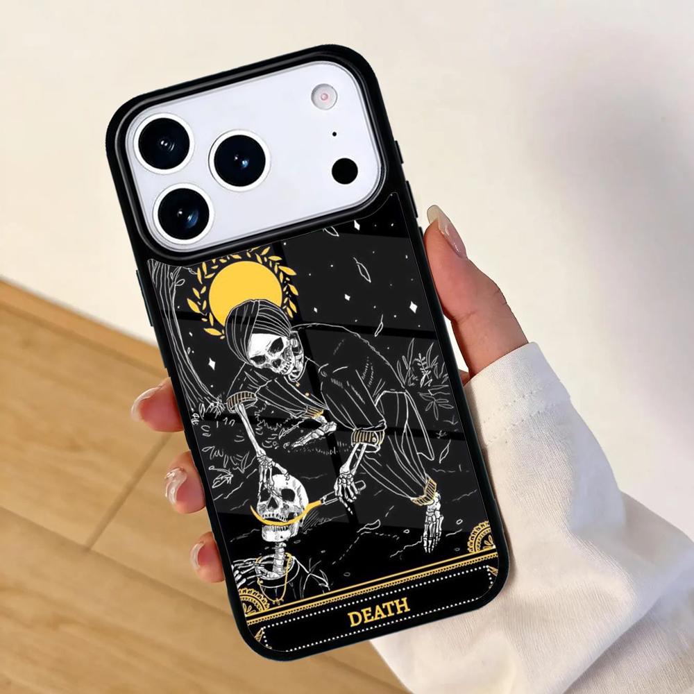Tarot Card Mystery Death Phone Case For Apple iPhone 17 air 16 Pro Max 15 Pro Max 14 13 12 11 Mini Back Cover
