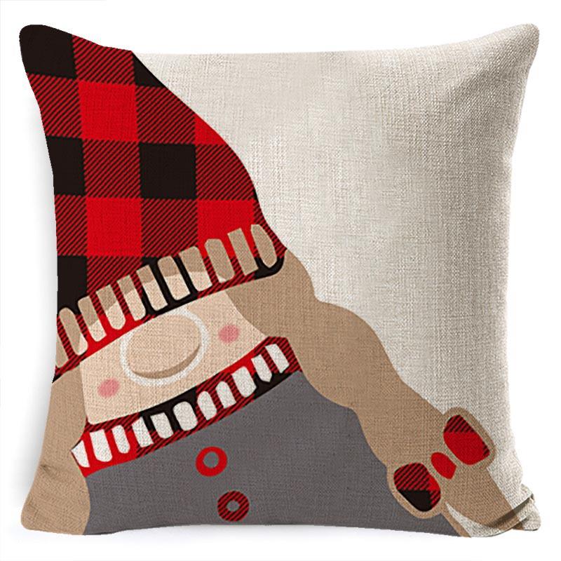 Federa Cuscino di Natale Fiocco di Neve Alce Albero di Natale Stampa Federa Cuscino Stile Nordico