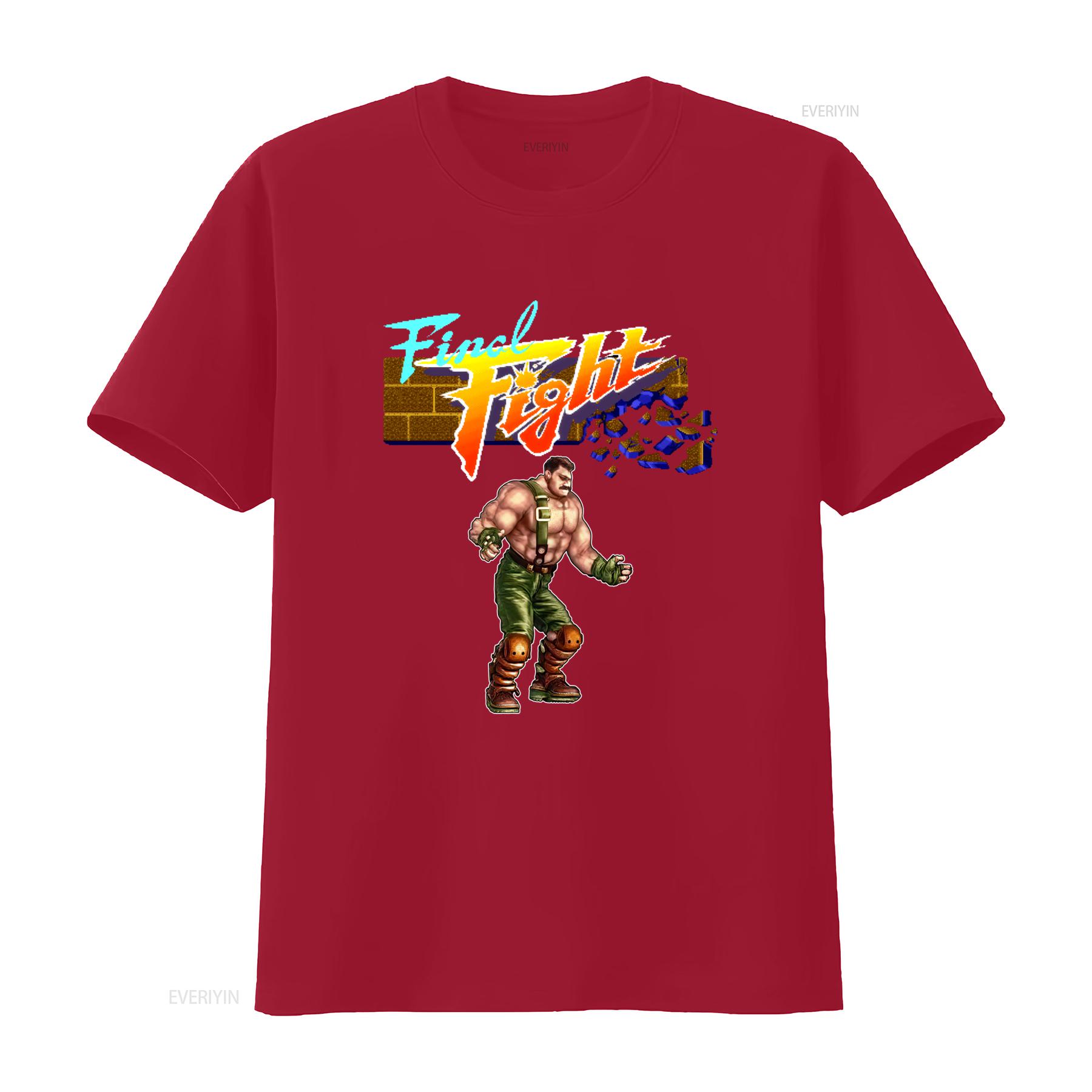 Final Fight Mike Haggar Retro Video Game T Shirt for Men Classic Arcade Design High Quality Print Comfortable Cotton Fabric S