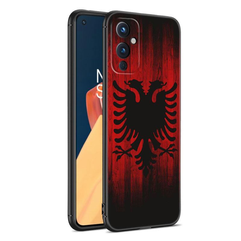 Albania Flag Black Silicone Phone Case For OnePlus 9R 10R 11R 12R ACE 2 Pro 2V 3V Nord CE 2 3 Lite 4 N10 N20 N30 SE 5G