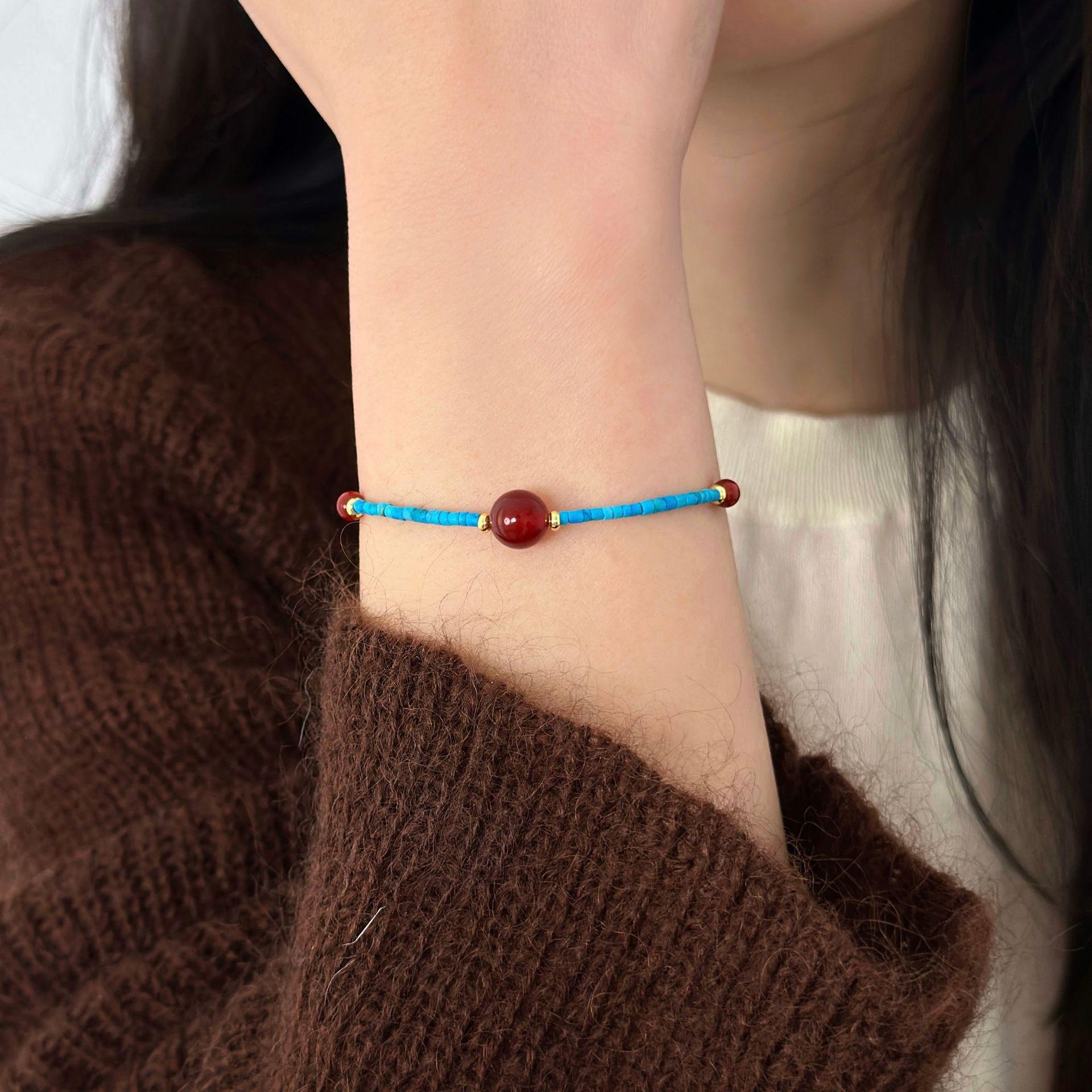 Stylish Temperament Light Luxury Niche Bracelet Turquoise Bracelet