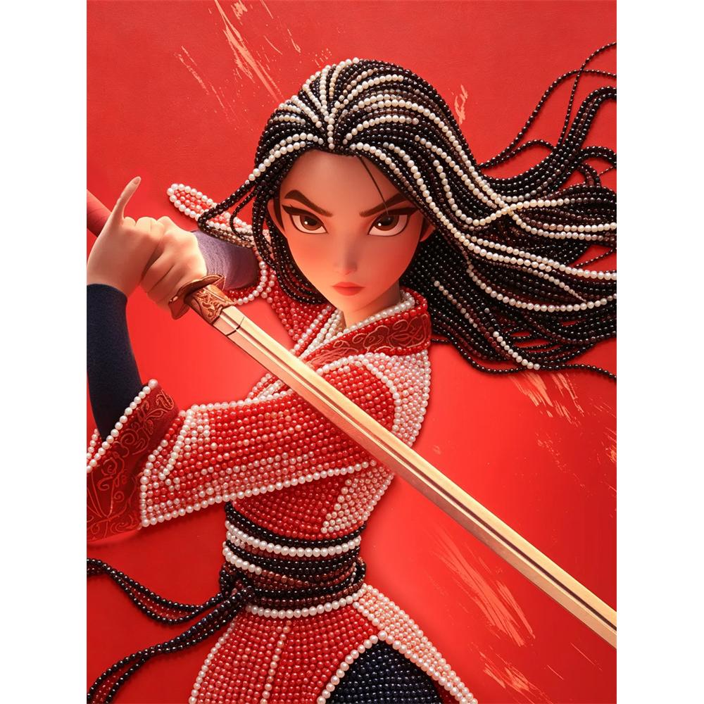 

Disney DIY Pearl Art Painting Mulan Heroic Home Wall Decoration Pearl Gemstone Painting Pictures Crafts Home Decoration 30x40