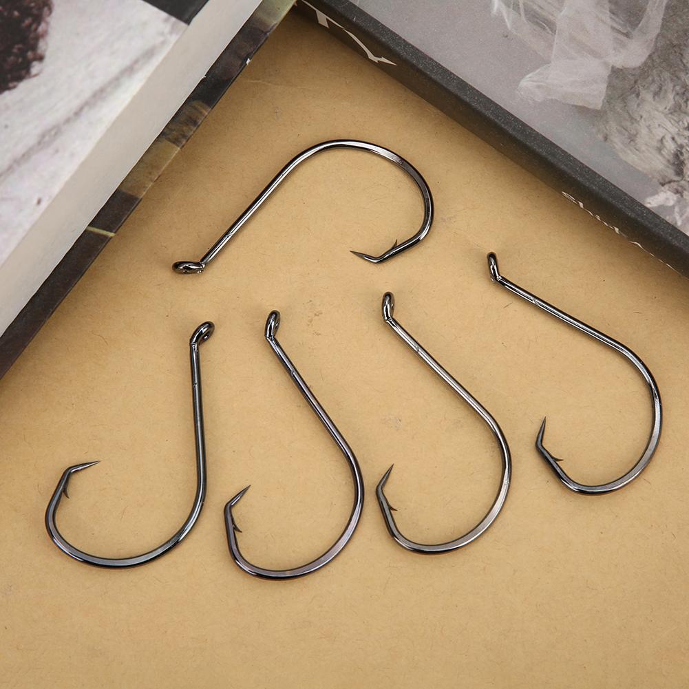 100Pcs 8/0# High Carbon Steel Sharp Fish Hooks with Barb Lure Bait Fishing Tackle