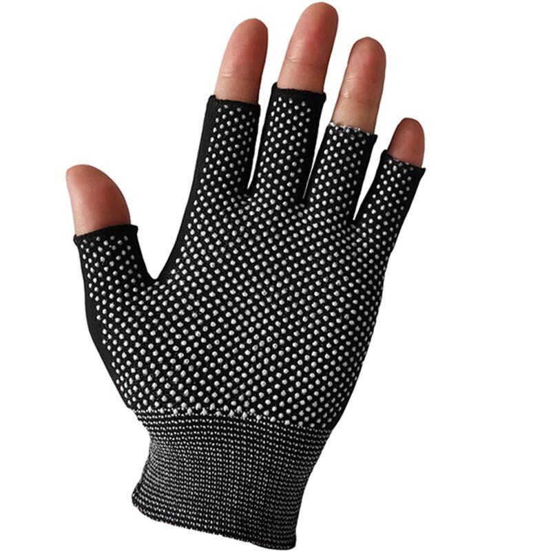Black Fingerless Dotted Anti-slip Work Gloves 36 Pairs