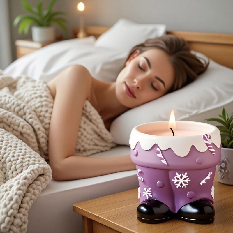 Textured Christmas Boot Planter Mould Flexible Silicone Crafting Tool for Resin Cement Candle Making