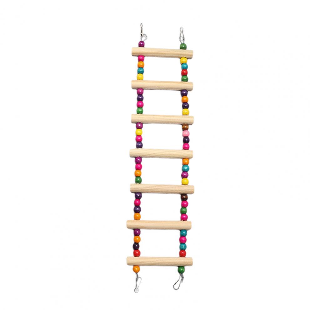 Bird Ladder Colorful Beads Swing Combination Bird Toy Parrots Chewing Training Toy Pet Bird Hanging Hammock Bird Climbing Ladder
