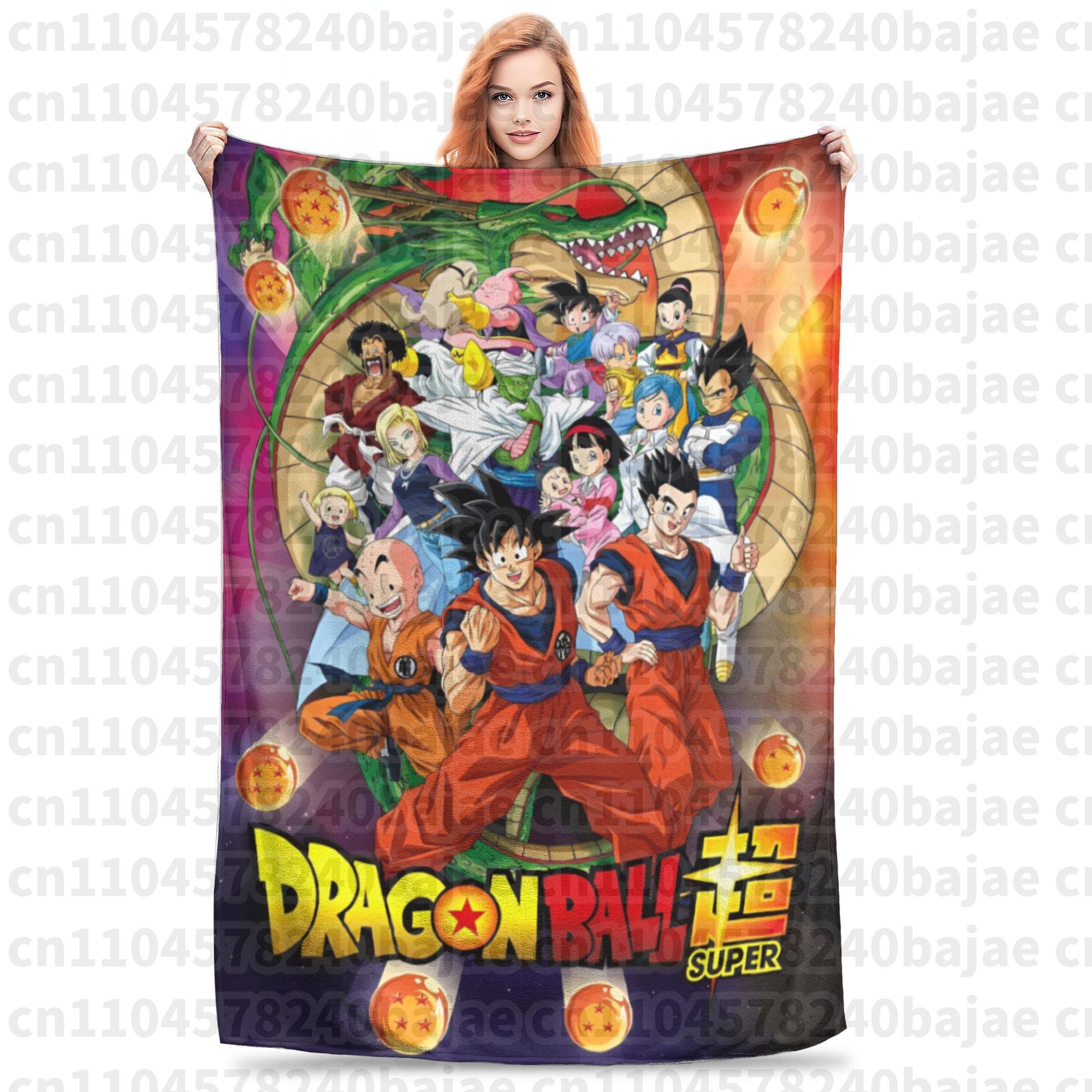 

Dragon Ball Z Knitted Blanket Flannel Anime Son Goku Soft Throw Blankets for Bed Bedroom Quilt 75x90cm