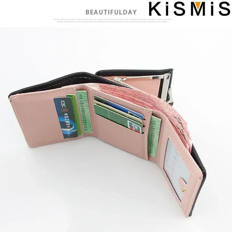 Female Tri-fold Wallet Korean Fashion Small Coin Purse Love Design Stylish Ladies Card Holder Wallet
