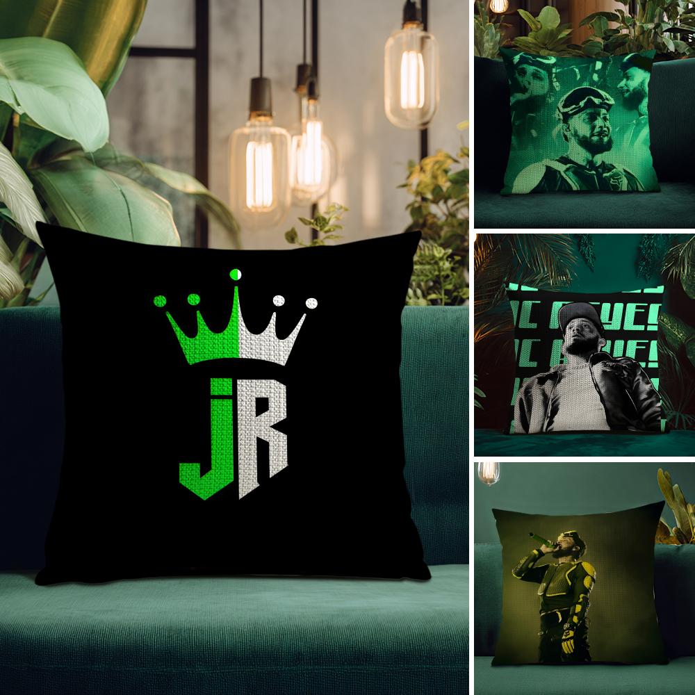 JJc ReyesS Rapper Cushion Cover Natural Linen Pillow Case DoubleSided Print Decorative Sofa Pillowcase Home Decor Gift